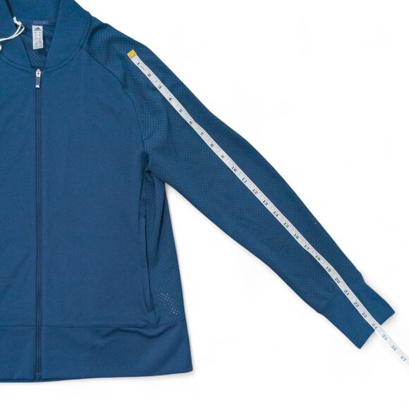 Adidas Crew-Navy Perforated Full-Zip Golf Jacket | NWT Women’s S - Picture 8 of 14